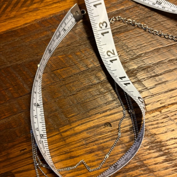 Silver Tone 3 Tiered Lariat Necklace - Picture 7 of 16